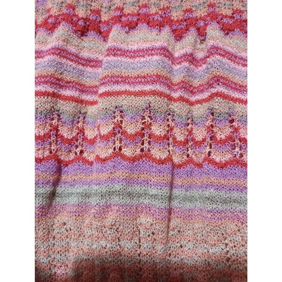 Dressbarn Sweater Ladies 2x Orange Short Sleeve Open Weave Light Weight Colorful - Picture 5 of 8